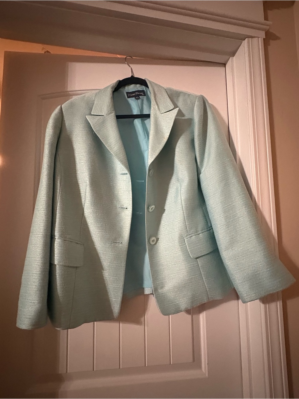 Evan Picone Pale Mint Textured Women's Blazer Jacket - Picture 1 of 7